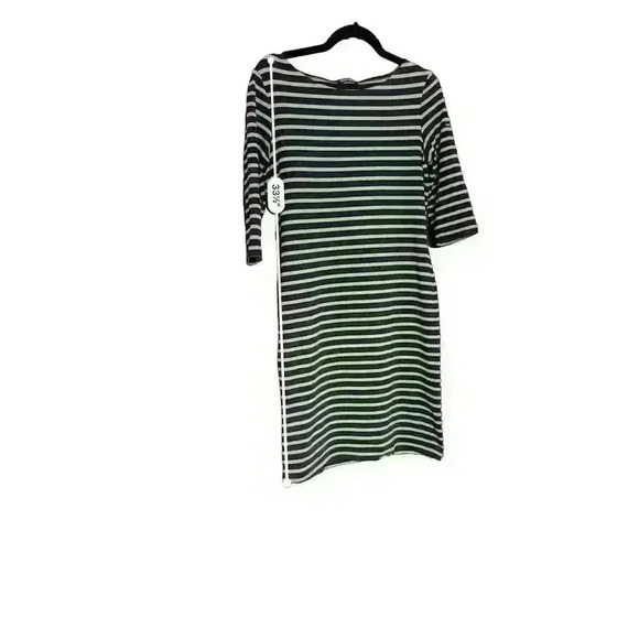 Saint James Women's Striped Dress Size 8 Green Navy Knee Length Casual - Picture 8 of 9